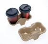 Disposable Cup Carry Trays Takeaway Carrier Cup Holders Moulded Pulp for Hot tea, coffee or cold drinks