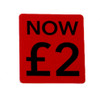 Roll x 1,000  - NOW £2 Price Labels 40 x 35mm Red Gloss background Black Lettering
