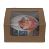 Cardboard kraft Window Bakery Box 140x 125 x 72mm ( see qty options )