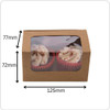 Small Kraft Twin Cupcake Bakery Box with Window 125x 77 x 72mm ( see qty options )