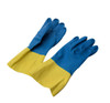 Pair flock lined Blue & Yellow  rubber gloves ( see options )