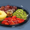 Round 4 Compartment black base and clear lid platter with or without portion pot