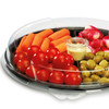 Round 4 Compartment black base and clear lid platter with or without portion pot