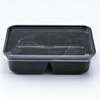 Pack x 25  Black 2 Compartment Microwaveable Container INCLUDING LID