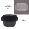 Pack x 25  16oz Square Black Microwaveable 135 x 135 x 60mm container  INCLUDING LID