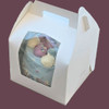 Pack x 100 Gateaux Cardboard White Cake box with window / tray / board