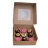 Pack x 10 Kraft Cardboard 9 Cupcake or 20 Mini Cupcake box with window