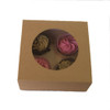 Pack x 100 - 4 Cupcake or 9 Mini Cupcake box with window Kraft