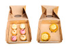 Pack x 10 - 2 Cupcake or 6 Mini Cupcake Self Erecting Glued box with window Kraft 6 x 6 x 3