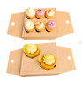 Pack x 10 - 2 Cupcake or 6 Mini Cupcake Self Erecting Glued box with window Kraft 6 x 6 x 3