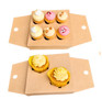 Pack x 100 - 2 Cupcake or 6 Mini Cupcake Self Erecting Glued box with window Kraft 6 x 6 x 3