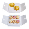 Pack x 10 - 2 Cupcake or 6 Mini Cupcake Self Erecting Glued box with window White 6"x 6" x 3"