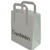 White Paper Takeaway Carrier Bag Medium 8"x13"x 10'' Pack of 125 Printed 'Canteen'