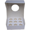 Pack x 25  Cardboard White 9 Cupcake or 20 Mini Cupcake box with window