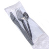 20 Packs of Individually Wrapped Disposable Quality Black Plastic Cutlery Set with Napkin