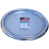Pack of 5 Large ROUND 400mm SILVER EFFECT base & Clear Lid Platters