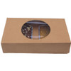 Pack x 5 Quality Kraft Cardboard Dual size Tray Bake Box with window 330 x 200 x 75mm 