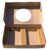 Pack x 5 Quality Kraft Cardboard Dual size Tray Bake Box with window 330 x 200 x 75mm 