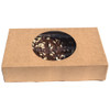 Pack x 50 Quality Kraft Cardboard Dual size Tray Bake Box with window 330 x 200 x 75mm 