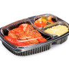 Cookipack LARGE 1,250ml  3 COMPARTMENT Black microwavable container and lids offer