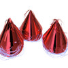 Metallic Red Cone Party Hats - Case x 50