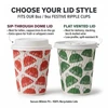 8oz / 9oz Festive Red & Green Double Wall Christmas Paper Cups with Lids | Insulated Winter Coffee Cups & Lids Combo