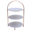 Utopia 3 Tier Copper Plate Stand PLUS 3 Quality white Dudson Plates