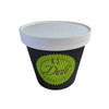 19oz Ripple Soup Tubs Printed Black Green Cardboard with white lid
