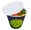 19oz Ripple Soup Tubs Printed Black Green Cardboard with white lid ( see qty options )