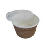 16oz Ripple Soup Tubs Kraft Brown Cardboard with clear plastic lid