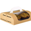 Pack x 50 Twin Kraft Bakery Window Carry box ( connect 2 together to create a  4 box combo)