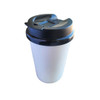 12oz Double Wall Hot Beverage White Tumbler with Black Flip Lid 