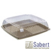 Large 14" Sabert Square Pulp Platter and Clear Lid ( 355 x 355 x 80mm ) Pack x 5
