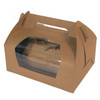 Handle style kraft window cake box with 4 cupcake insert and bakery tray included ( see qty options )