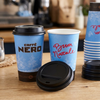 Caffè Nero Festive Edition 16oz "Buon Natale" Takeaway Coffee Cups & Sip-Thru Travel Lids - Pack x 50