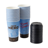 Caffè Nero Festive Edition 16oz "Buon Natale" Takeaway Coffee Cups & Sip-Thru Travel Lids - Pack x 50