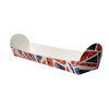 Pack of 50 Union Jack design Waxed Lined Cardboard Baguette trays 270 x 100 x 30mm 