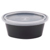 Case x 500 Pactiv ELLIPSO 6 oz. Black Oval Souffle / Portion Cup with Clear Lid