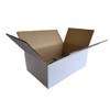 Pack x 25 Heavy Duty Twin Wall White Cardboard Boxes with Overlapping Lid 375 x 235 x 125 mm