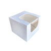 Pack x 25 Small White Bakery, Cupcake Box / Pie Box with Window  75 x 75 x 60mm 