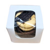 Pack x 25 Small White Bakery, Cupcake Box / Pie Box with Window  75 x 75 x 60mm 