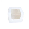Pack x 50 Small White Bakery / Pie Box with Window  75 x 75 x 60mm 