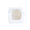 Case x 500 Small White Bakery / Pie Box with Window  75 x 75 x 60mm 