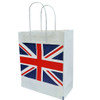 Union Jack Design Twist Handle Medium Paper Carrier Bag ( 8.5"x 12.5"x 10" ) Pack of 50