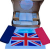 Pack of 5 Union Jack Coronation Hamper Box for One includes Bakery Trays, Baguette tray, Sandwich Boxes, Place mats, Cutlery, Napkin and portion pots