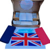 Pack of 10 Union Jack Coronation Hamper Box for One includes Bakery Trays, Baguette tray, Sandwich Boxes, Place mats, Cutlery, Napkin and portion pots