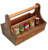 Acacia Wood Table Tidy with handle 25 x 19 x 15cm