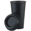 16oz Polypropylene ALL BLACK RE-USABLE Hot Cup and Lid Each