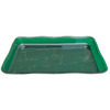 Case x 3 Green Fluted Transparent Shallow Dish 275 x 185 x 25mm ( with drain holes )