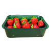 Green Fluted Transparent Deep Punnet Dish 190 x 138 x 60mm ( with drain holes )